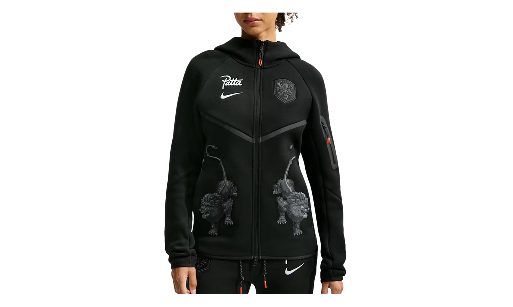 Netherlands x Patta Tech Fleece Full-Zip Windrunner Hoodie "Black" IM3206 010