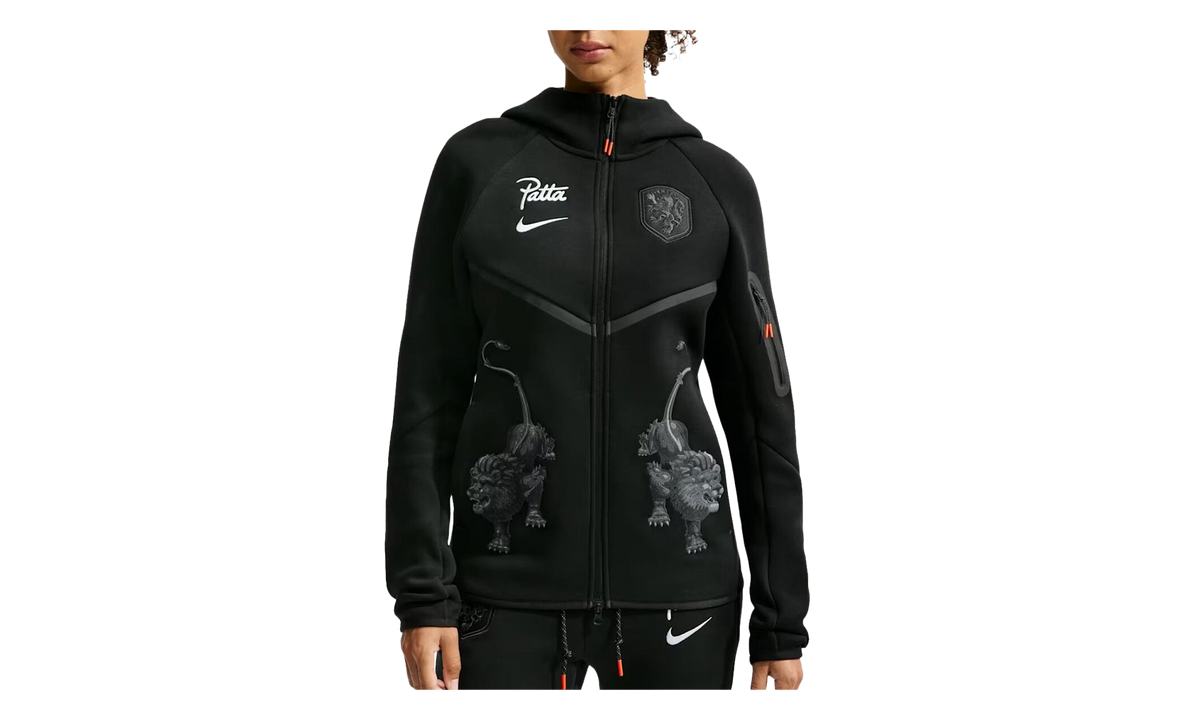 Netherlands x Patta Tech Fleece Full-Zip Windrunner Hoodie "Black" IM3206 010