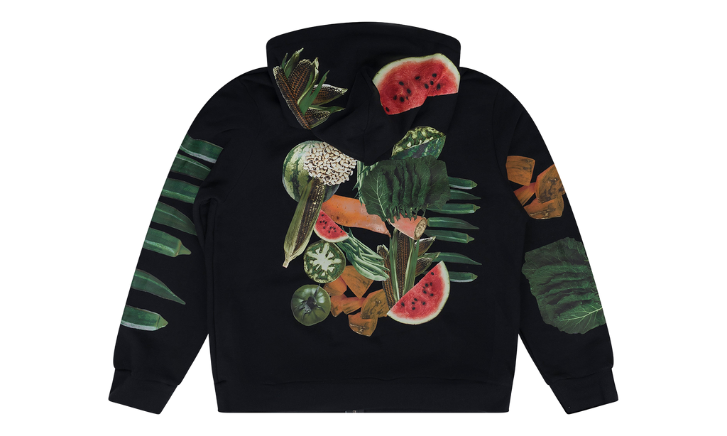 Kiss My Grits Fruit Collage Zip Hoodie "Black" DT700