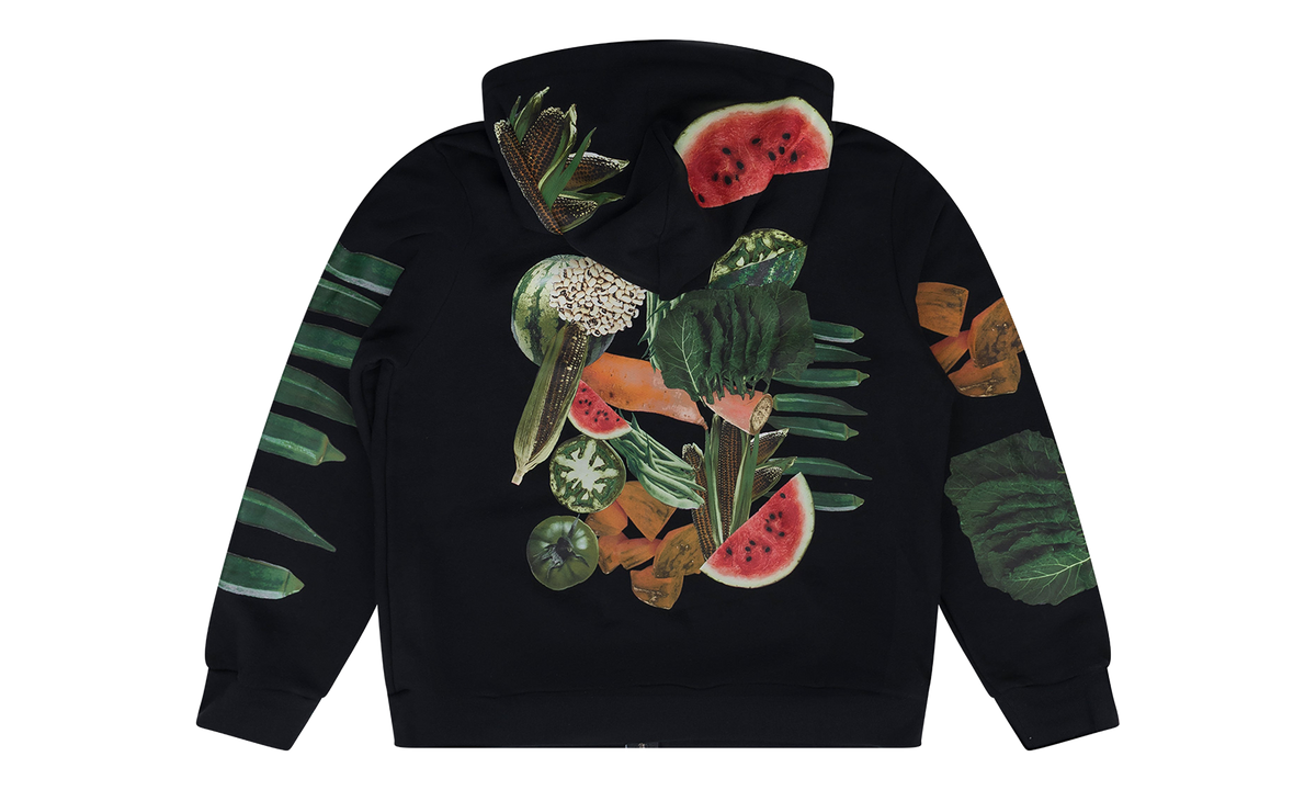 Kiss My Grits Fruit Collage Zip Hoodie "Black" DT700