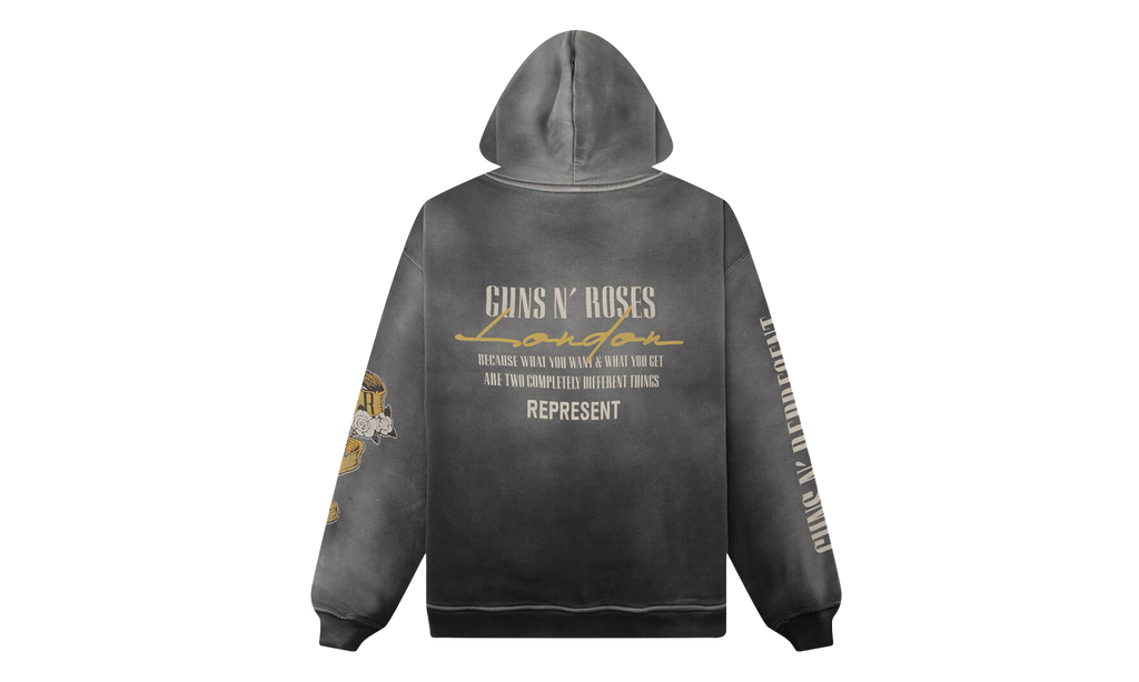 Represent Guns N' Roses Cross Zip Hoodie "Stained Black" MLM100760 04