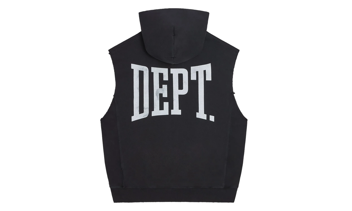 DEPT Logo Cut Off Hoodie "Black & White" GD267