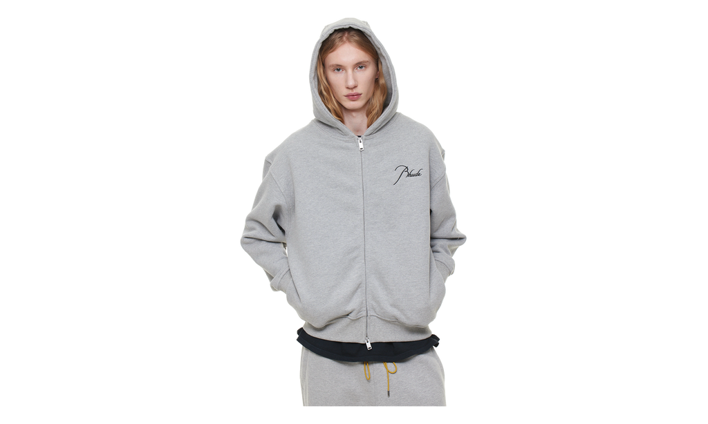 Classique Side Zip Hoodie "Heather Grey" RHFW25ST04829