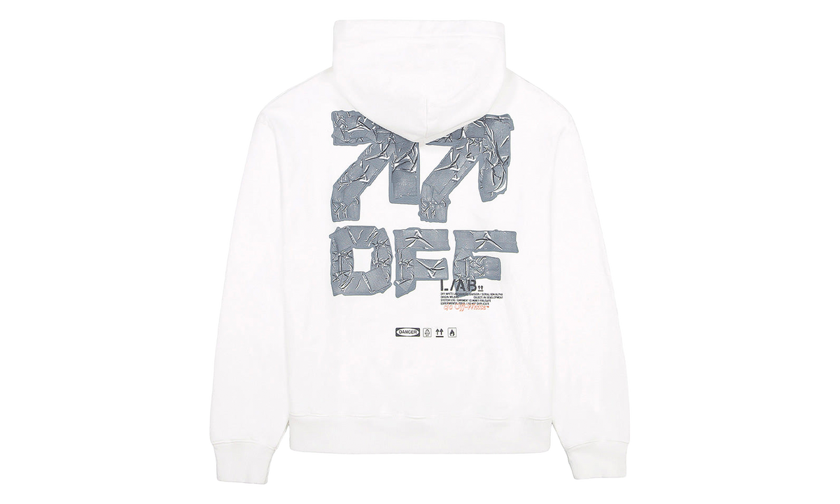 Off Active Duct Tape Pullover Hoodie "White" LABF26K081-WHT
