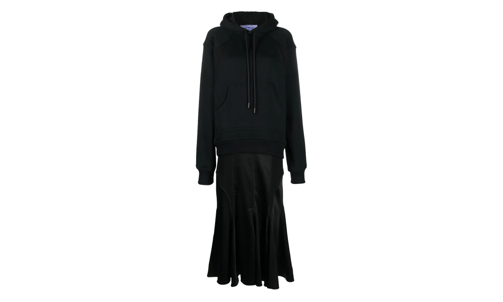 Logo Embroidered Hoodie Dress WMNS "Black" OWDB491F23FAB0011010