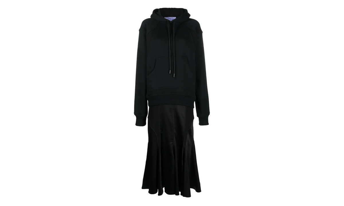 Logo Embroidered Hoodie Dress WMNS "Black" OWDB491F23FAB0011010