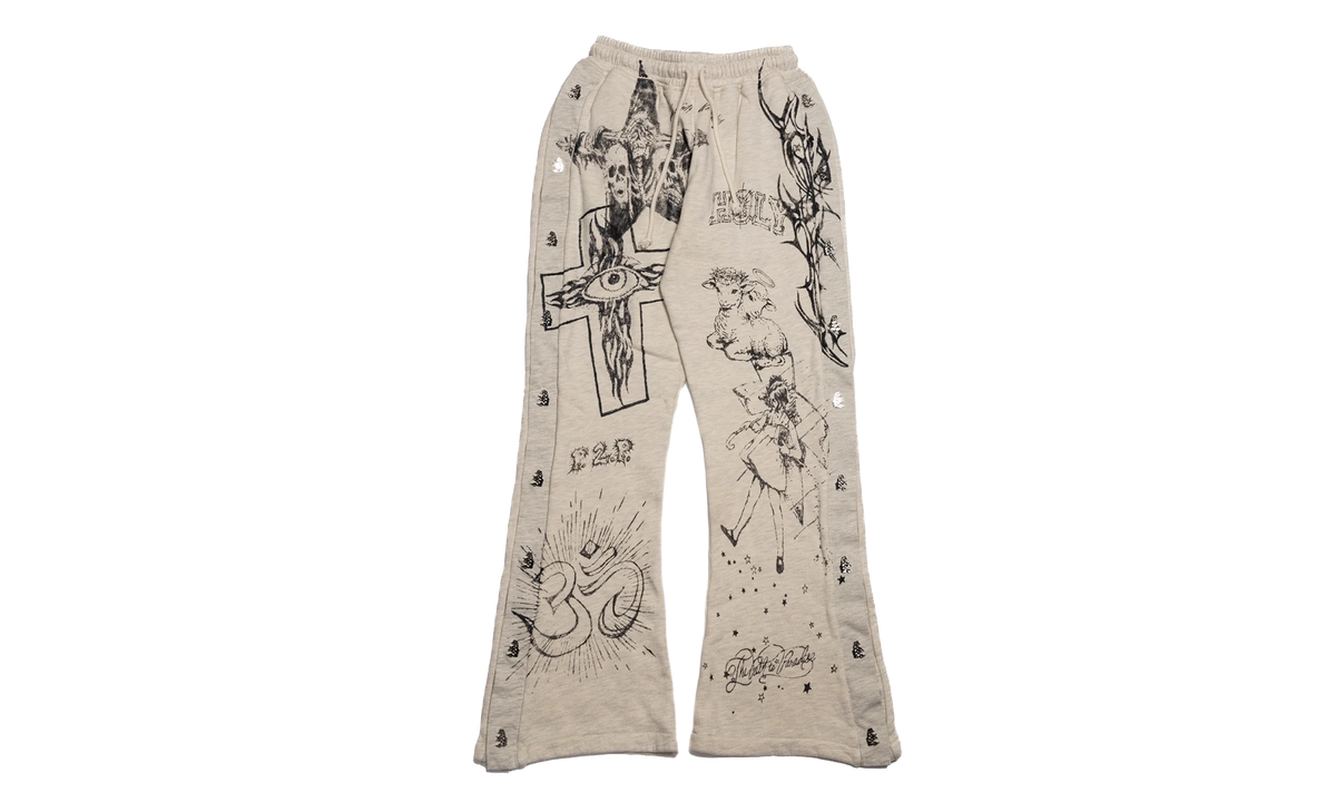 Graffitti Mirror Face Sweatpants "Grey" HSR389
