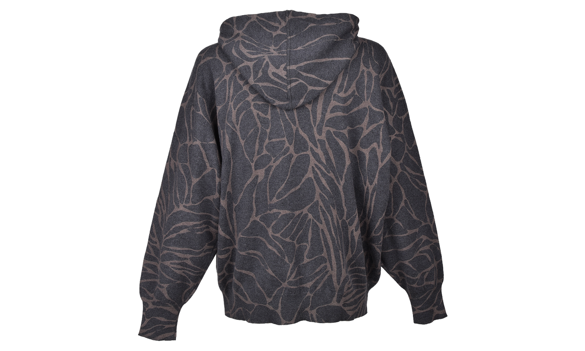 Cashmere Blend Patterned Hoodie WMNS "Black Stone" BRUN1837