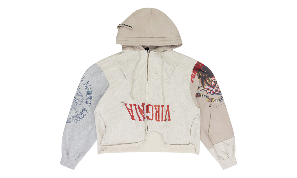 Upside Down Zip Hoodie "Ivory" PI00019