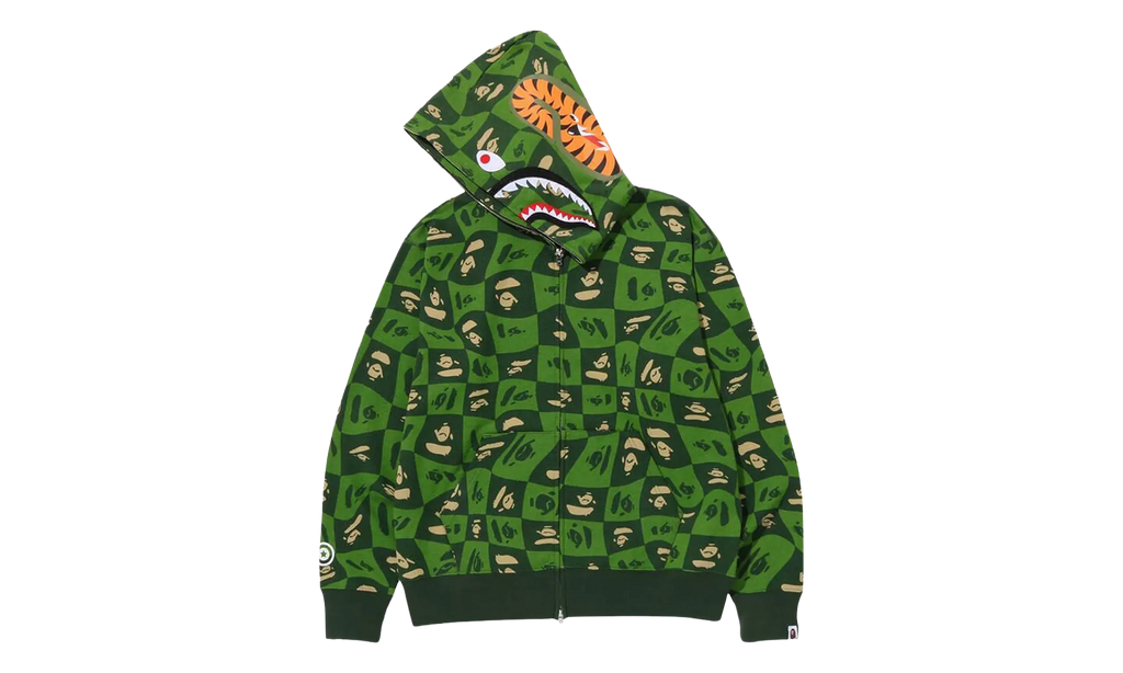 Distortion Shark Relaxed Fit Full Zip Hoodie "Green" 1I80 115 002 GREEN