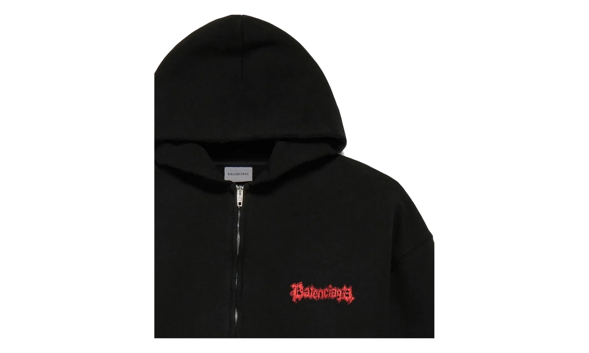 Medium Fit Zip Up Hoodie "Black" 803264 TUVD9 1000