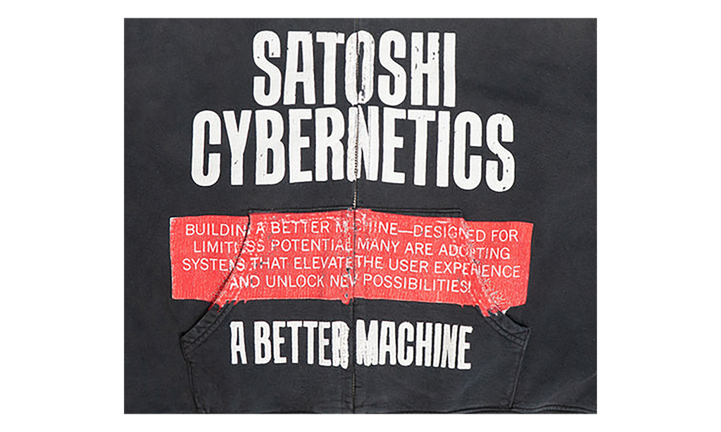 Cybernetics Zip Up Hoodie "Washed Black" fw25ho006