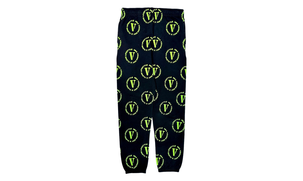 YoungBoy NBA Cross Roads Logo Sweatpants "Black / Green" VL0042