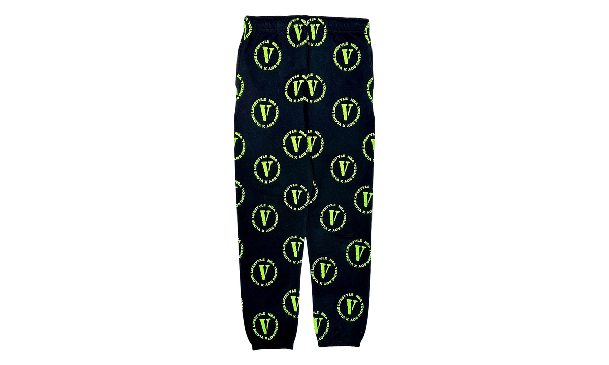 YoungBoy NBA Cross Roads Logo Sweatpants "Black / Green" VL0042