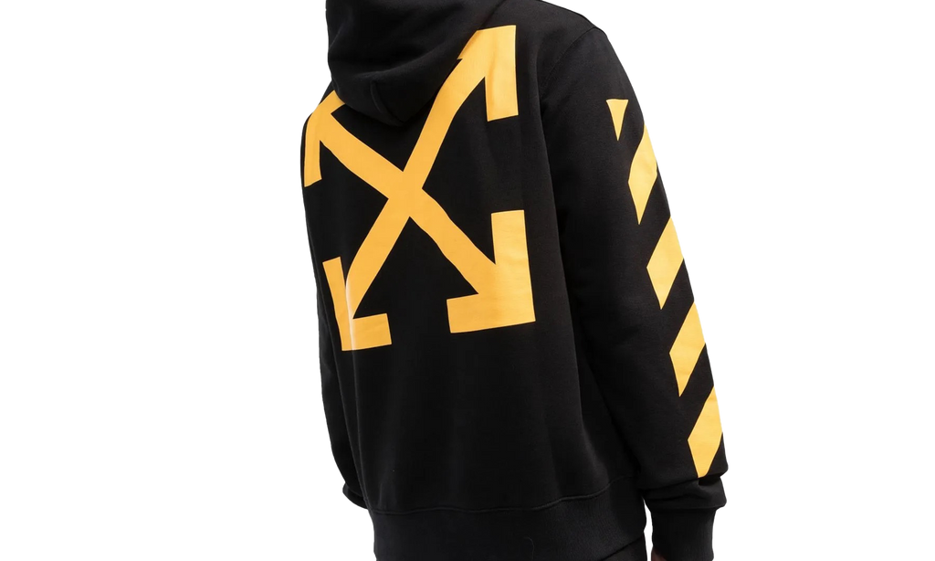Diagonal Arrow Caravaggio St Fran Slim Hoodie "Black/White" OMBB097C99FLE0141001