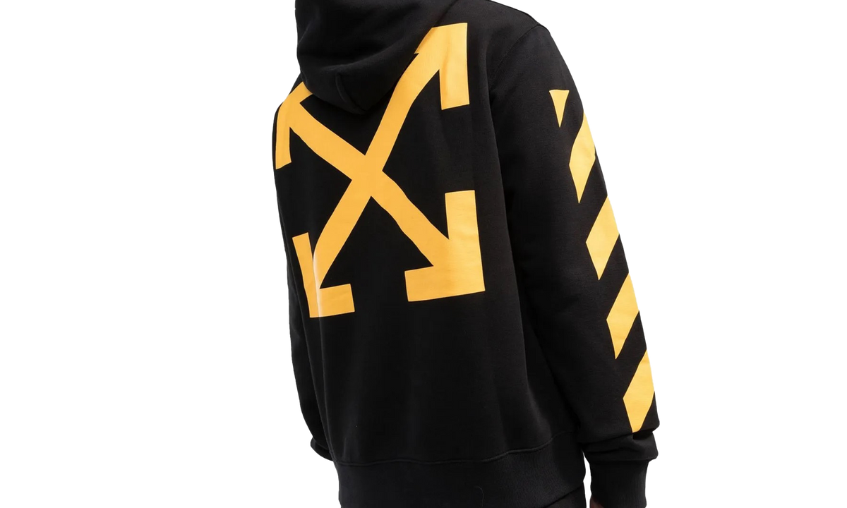 Diagonal Arrow Caravaggio St Fran Slim Hoodie "Black/White" OMBB097C99FLE0141001