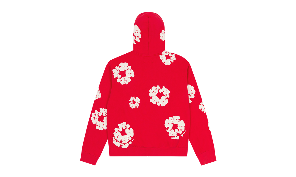 Cotton Wreath Zip Hoodie Red "Red" DT156