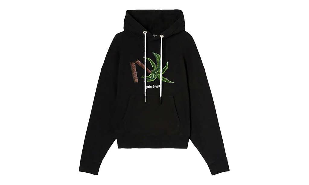 Cotton Palm Tree Hoodie "Black" PMBB058S22FLE0171055