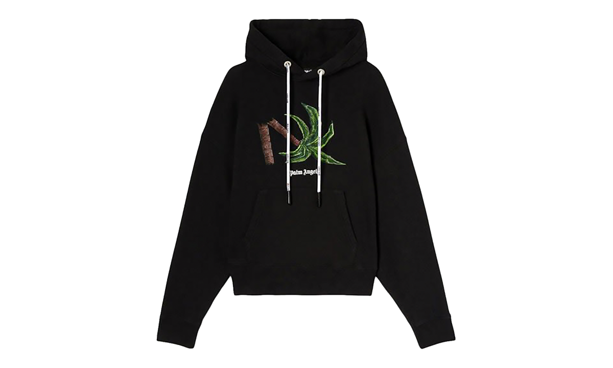 Cotton Palm Tree Hoodie "Black" PMBB058S22FLE0171055