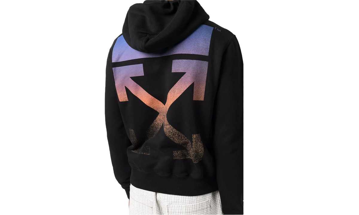Arrows-print logo Hoodie "BLACK/MULTI-COLOR" OMBB034F21FLE0021084