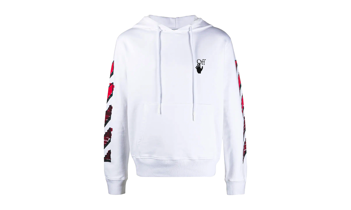 Marker Slim Hoodie "White / Red" OMBB034R21FLE0030125