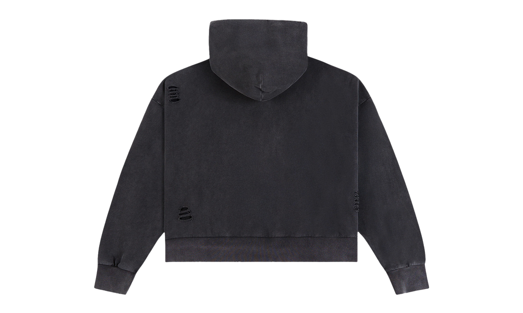 Distressed Script Hoodie "Black" LST 21 22712 BLACK