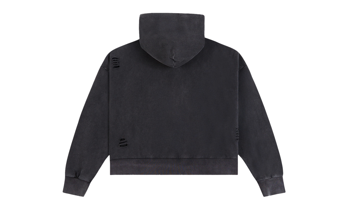 Distressed Script Hoodie "Black" LST 21 22712 BLACK