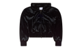 Velvet Rounded Shoulder Zip-Up Hoodie "Black" VTM-WHDS-0001