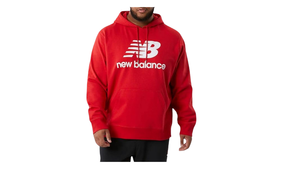 NB Essentials Stacked Logo Pullover Hoodie ""Team Red Inline"" MT03558 RED