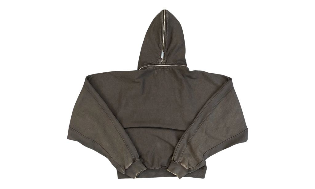 Anti Death Rose Zip-Up Hoodie "Washed Black" ANTD ZH07