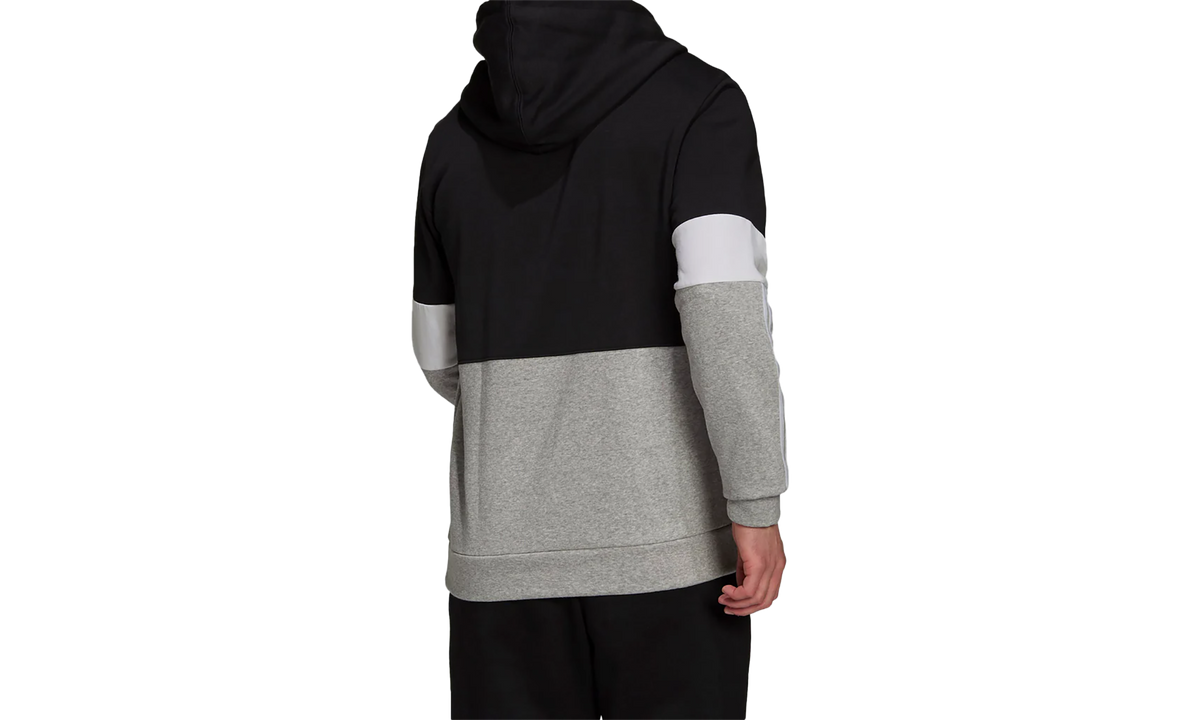 Essentials Fleece Colorblock Hoodie "Black / White / Medium Grey Heather" H14646