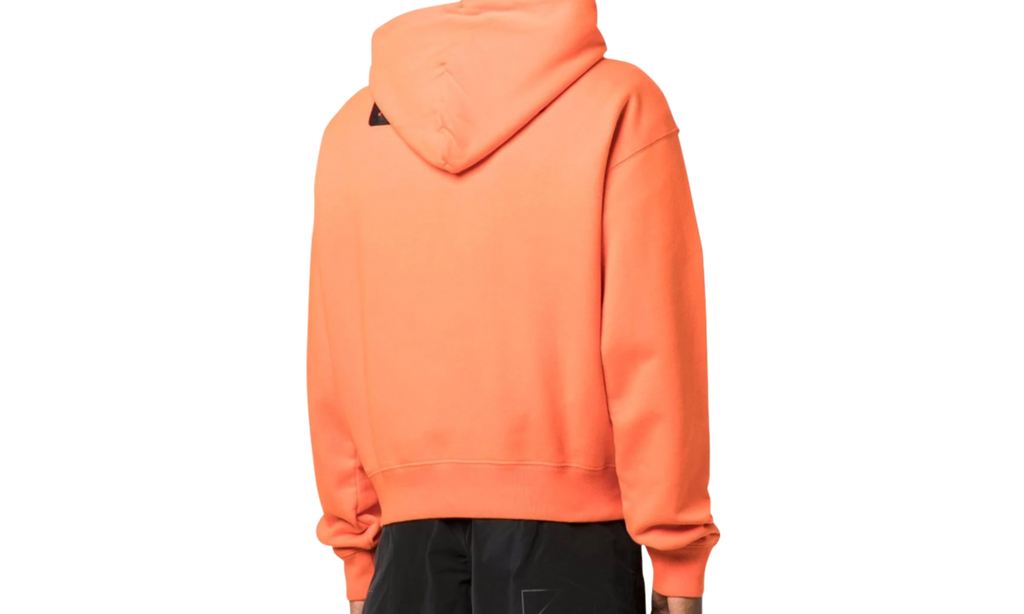 Logo-Print Drawstring Cotton Hoodie "Orange" OMBB037F21FLE0022010