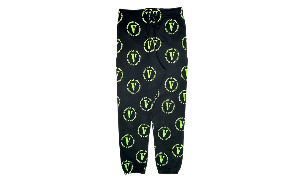YoungBoy NBA Cross Roads Logo Sweatpants "Black / Green" VL0042