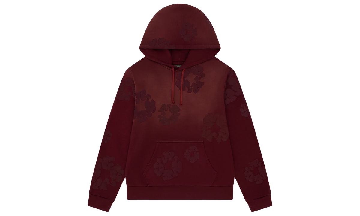 Faded Mono Cotton Wreath Hoodie "Beet Root" DT248