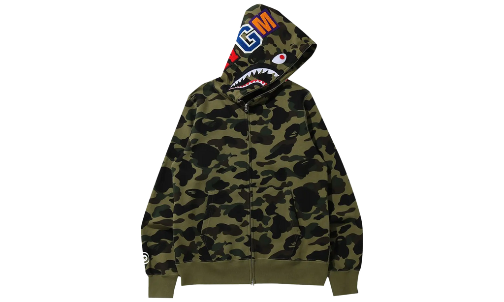 1st Camo Shark Full Zip Hoodie "Green" 001ZPK301005M GRN
