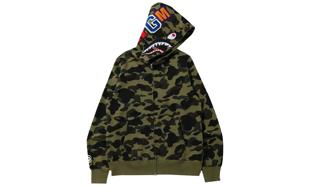 1st Camo Shark Full Zip Hoodie "Green" 001ZPK301005M GRN