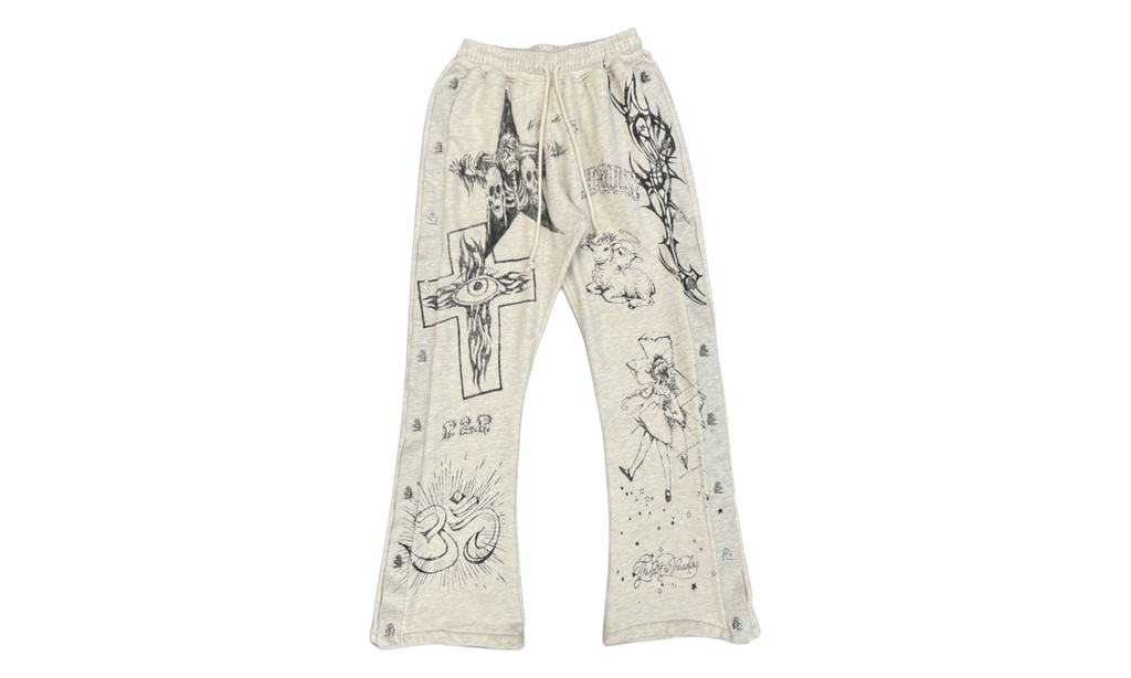Graffiti Mirror Face Sweatpants "Grey" HSR382