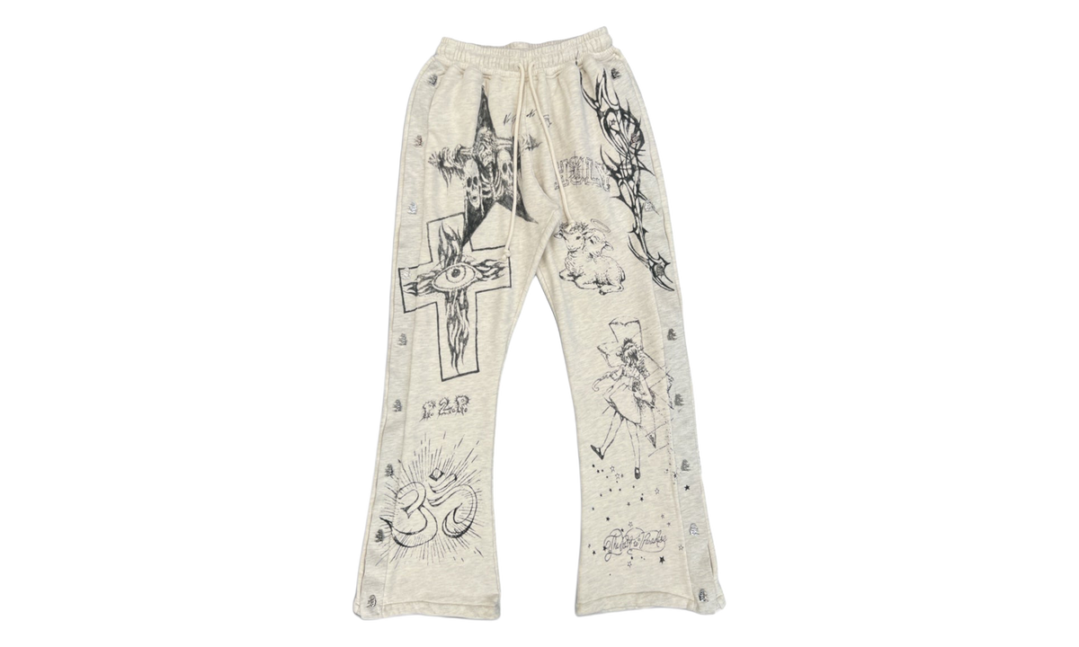 Graffiti Mirror Face Sweatpants "Grey" HSR382