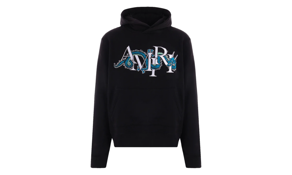 Embroidered Dragon Logo Hoodie "Black / White" AMJYHD1004 001