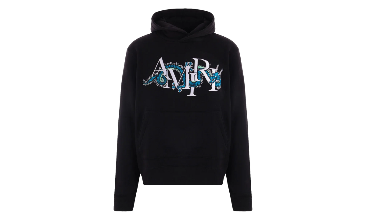 Embroidered Dragon Logo Hoodie "Black / White" AMJYHD1004 001