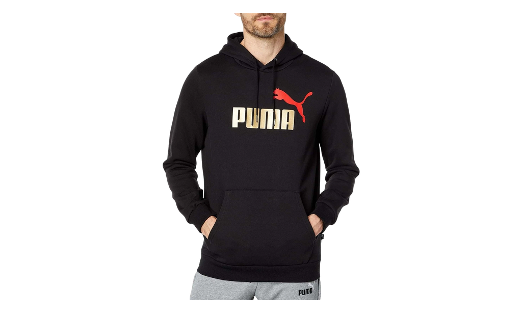 Essential+ Big Logo Fleece Hoodie "Cotton Black / Gold" 846849 90