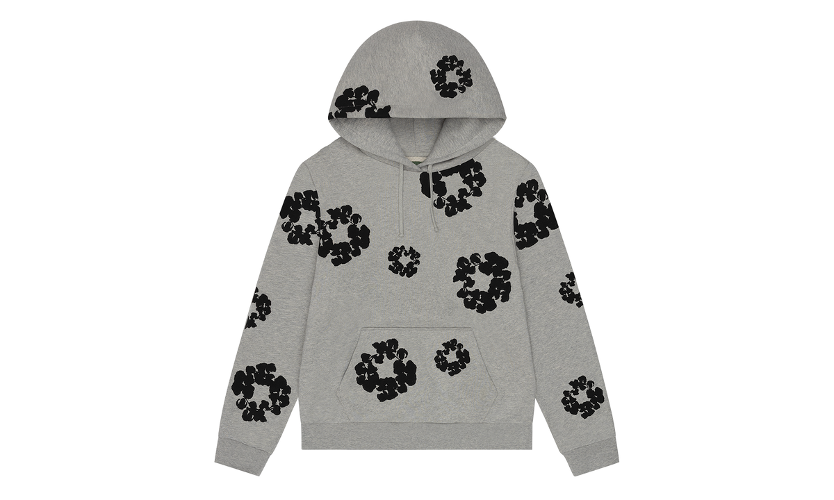 Black Cotton Wreath Hoodie "Grey" DT352