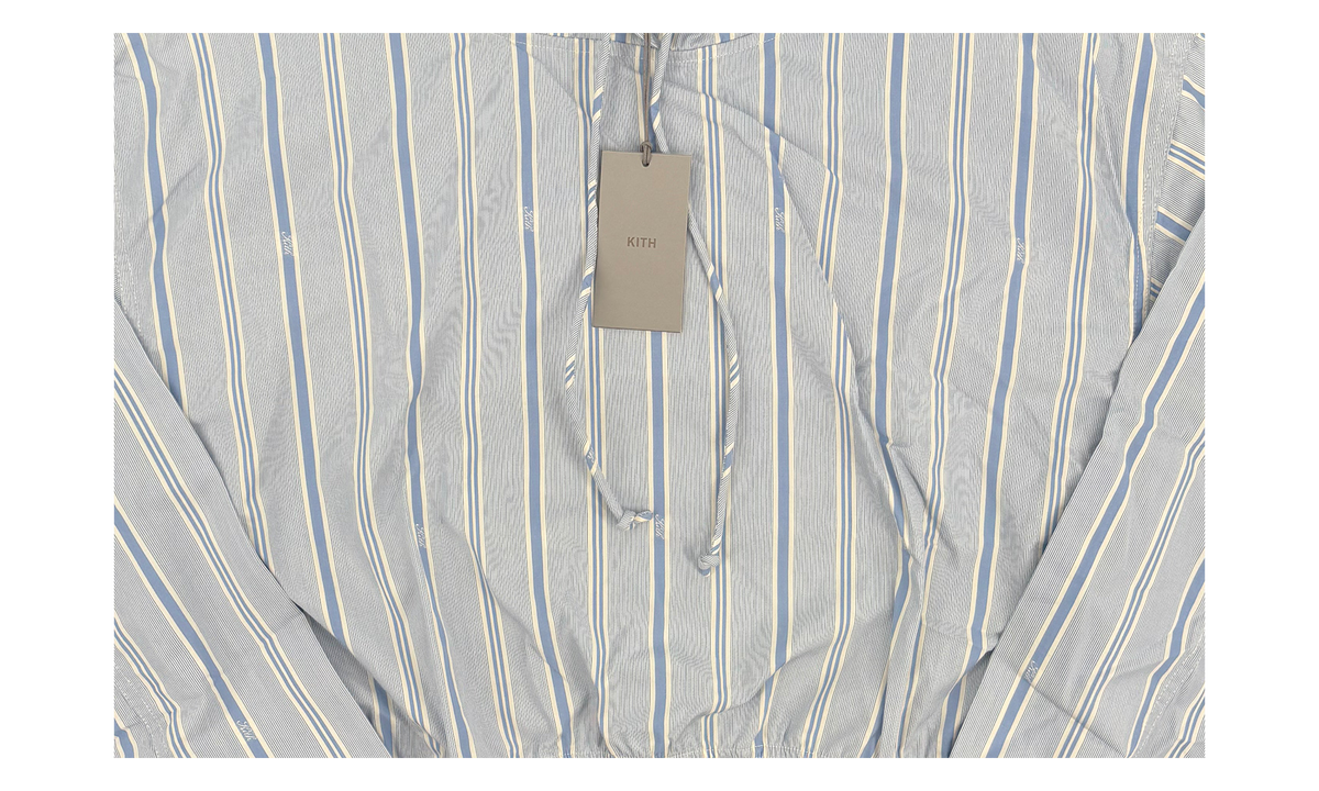 Clovis Logo Stripped Cropped Hoodie WMNS "Orbit Blue" KITH258