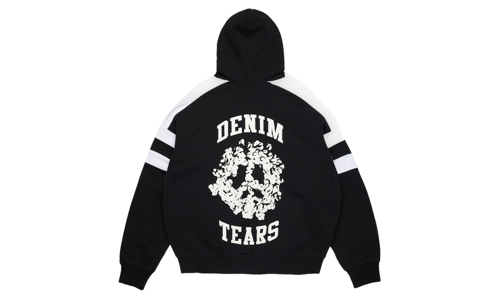 Denim U Paneled Zip Hoodie "Black" DT900