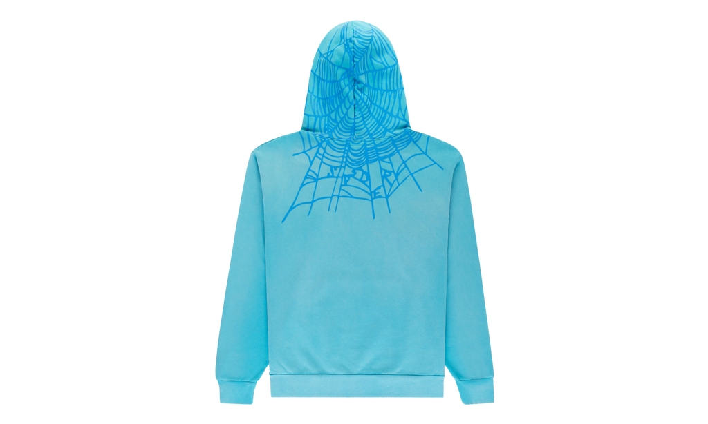 HEAVY WEB HOODIE "Cyan" SP5der89