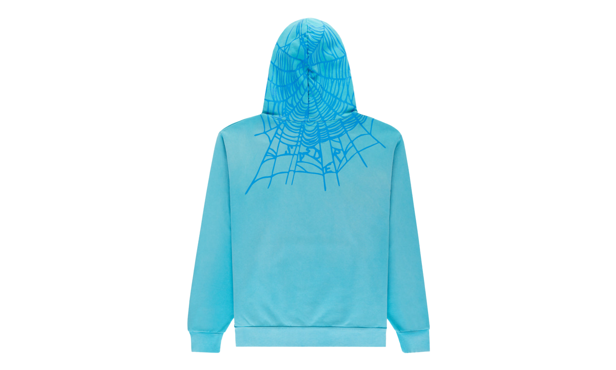 HEAVY WEB HOODIE "Cyan" SP5der89