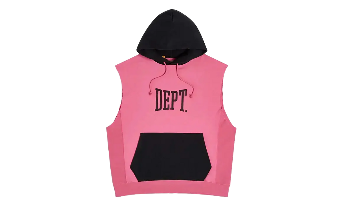 DEPT Logo Cut Off Hoodie "Pink & Black" GD266