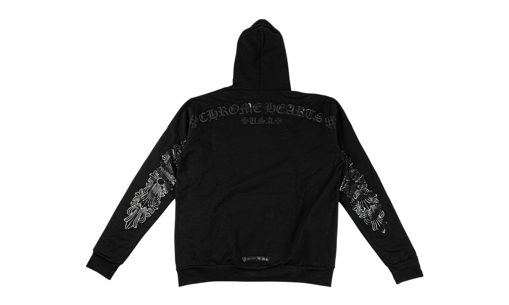 Pullover Horseshoe Floral Hoodie "Black/Black" CHRM1628