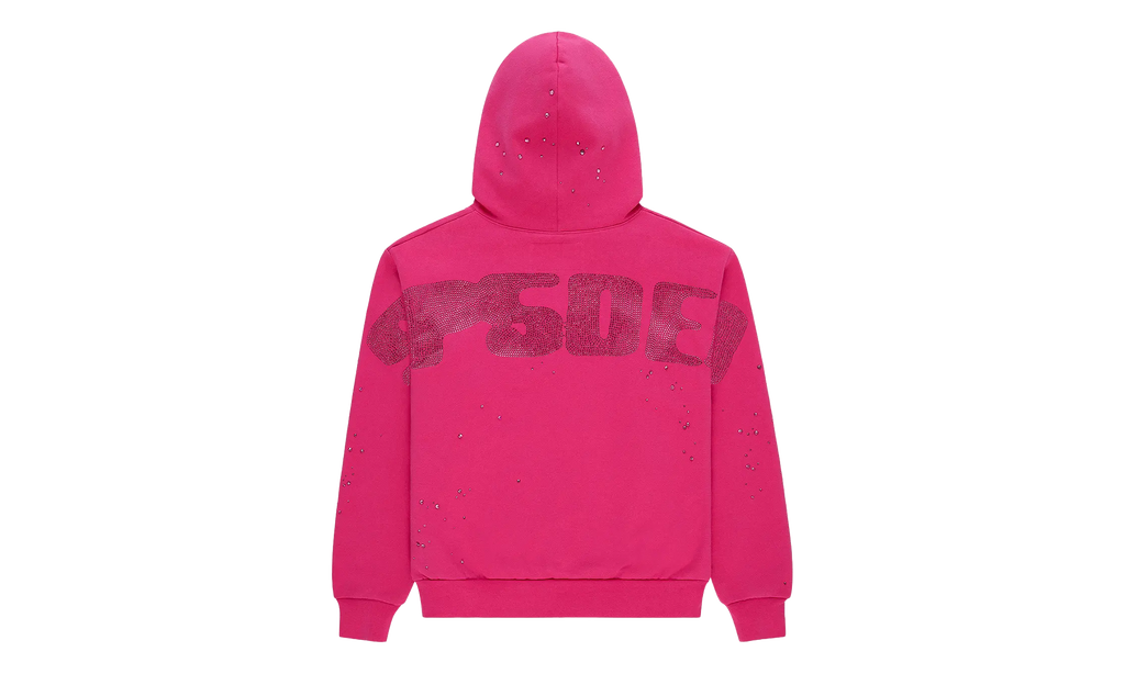 Rhinestone Silk Hoodie "Pink" SP5der546
