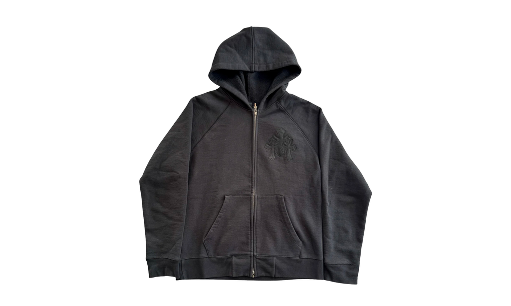 Triple Cross Patch' Zip Up Hoodie "Black" CHRM0416